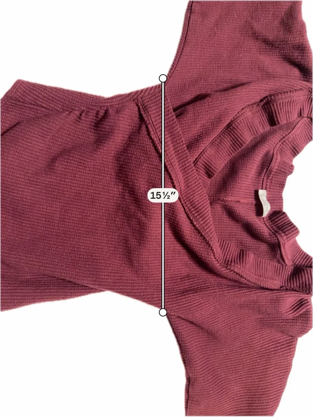 ⁠Intimately Free People Womens XS Burgundy Faux Wrap Ribbed Thermal Bodysuit